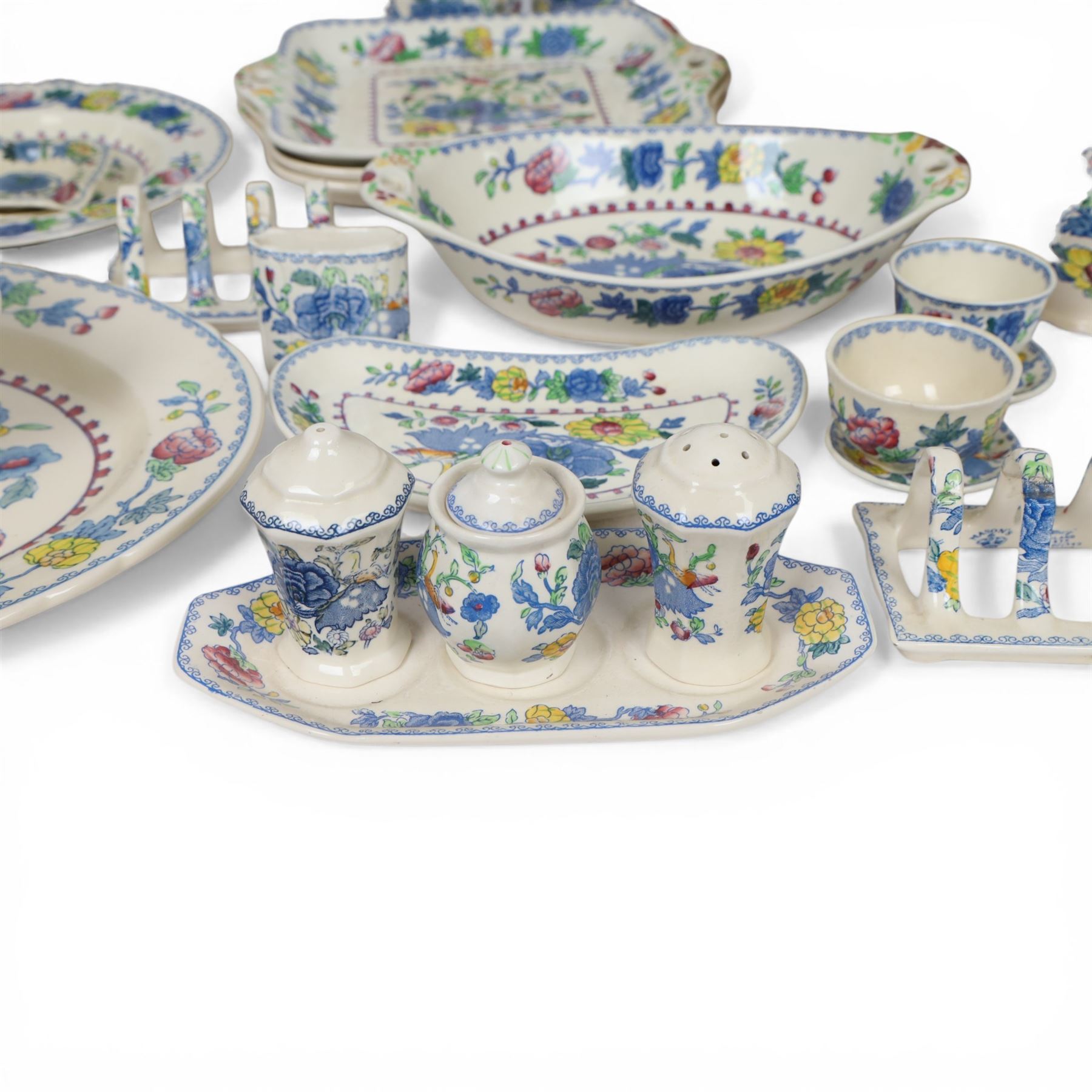 Masons Regency tea and dinner service, including coffee pot, jugs, covered dishes, serving platters, etc 