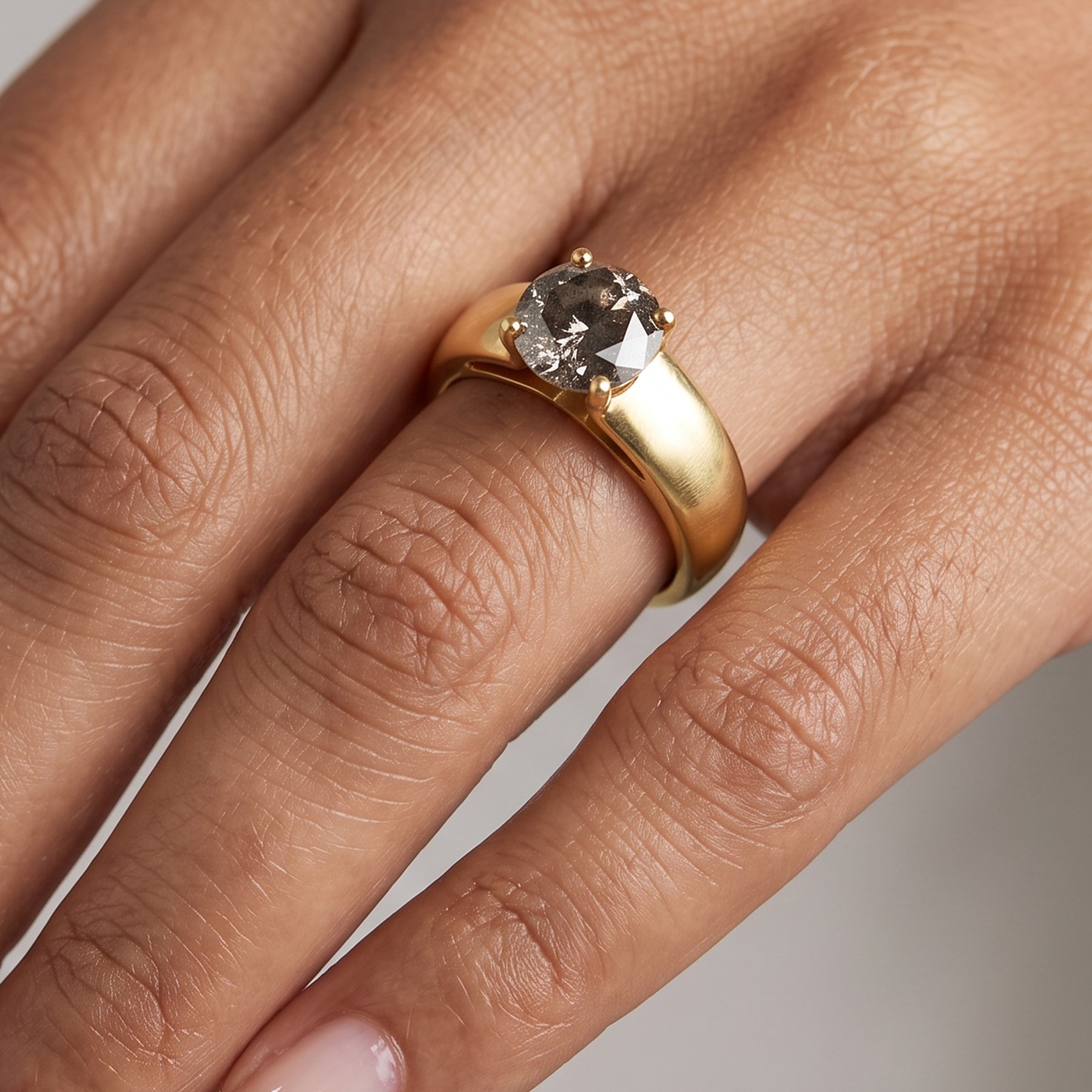 18ct gold diamond ring, four claw set with a single round brilliant cut diamond of approx 2.20 carat, stamped 750