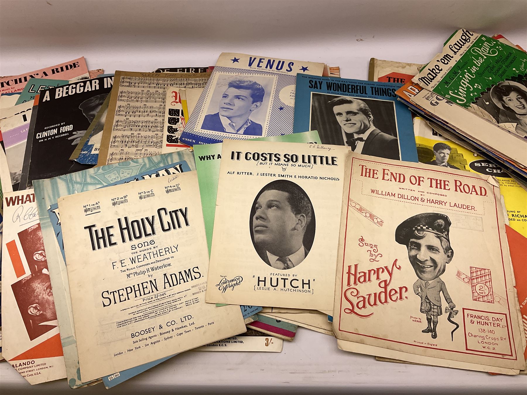 Collection of sheet music, many with attractive pictorial covers, to include The Rolling Stones It's All Over Now, Funny Girl, Living Doll Serious Charge Cliff Richard, Burbeck, Mary Poppins, Sugar, Sugar by The Archies, The Sound Of Music, I Taut I Taw A Puddy-Tat, Dear Miss Phoebe, etc, other musical sheet music and books etc