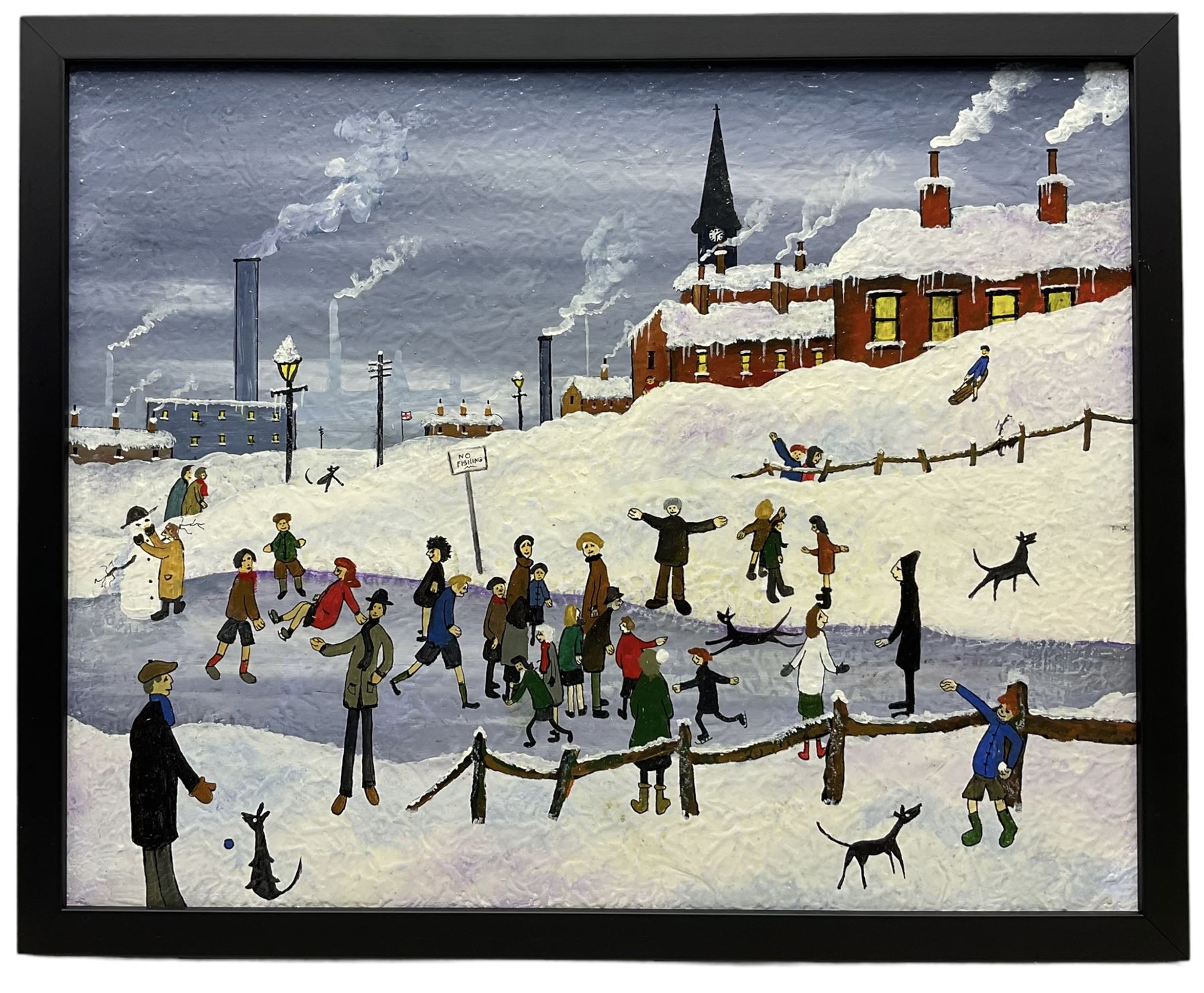 John Hanley (Northern British 1947-): 'Winter Joy', mixed media on canvas, signed and titled verso with certificate of authenticity 40cm x 50cm