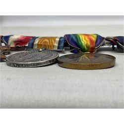 WW1 British Royal Navy Campaign and Royal Naval Fleet Reserve Long Service and Good Conduct group of five medals comprising British War Medal, 1914-15 Star and Victory Medal awarded to SS.113274 J.W. Baines Sto.1 R.N.; Naval general Service Medal to J.W. Baines Sto.1 N.B.; and Royal Fleet Reserve Long Service and Good Conduct Medal to SS.113274 (Dev. B.7397) J.W. Baines Sto.1 R.F.R.; all with ribbons