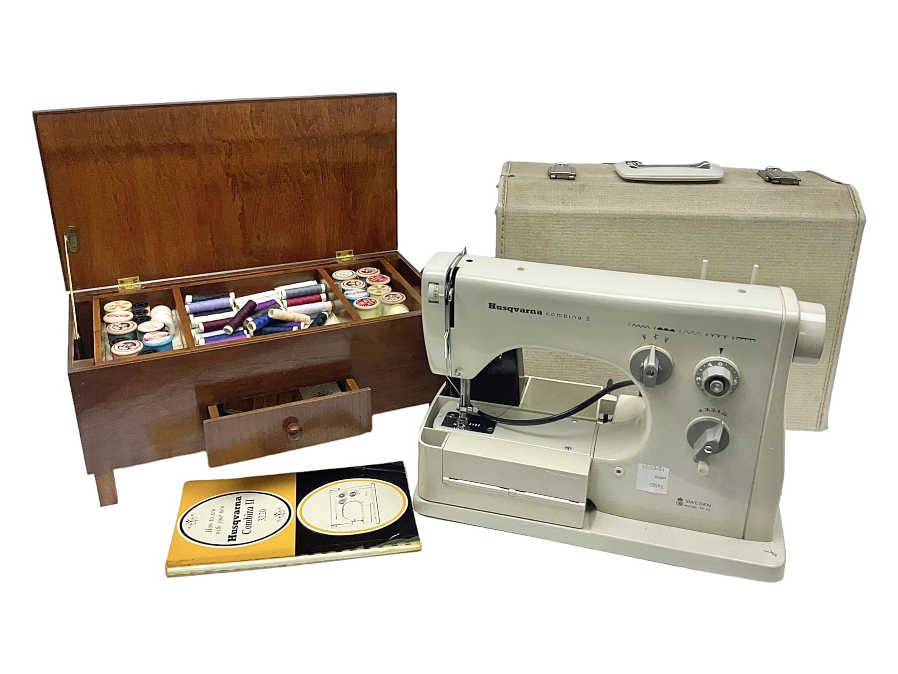 Husqvarna combina II sewing machine in case with instruction manual and sewing box Collectors Clearance