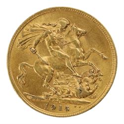 King George V 1915 gold full sovereign coin