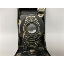Early 20th century Eastman Kodak No 1A pocket camera together with Crown 8 Optical Ltd video recorder in case, etc