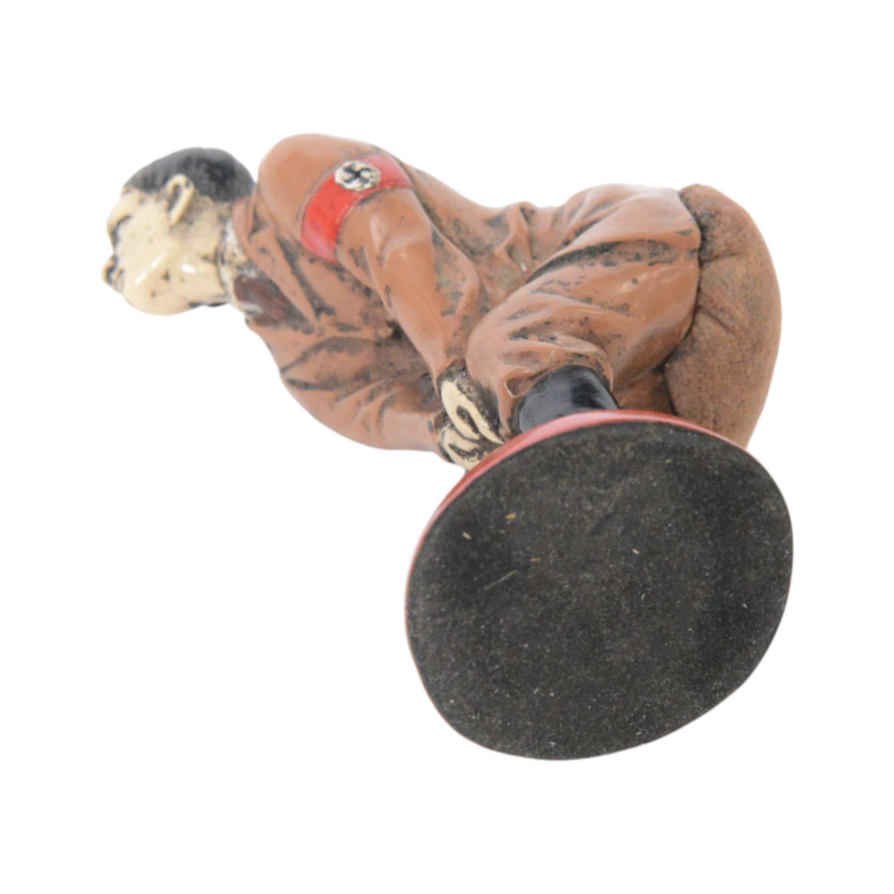  WWII novelty cold painted bronze pin cushion, modelled as Adolf Hitler, H12cm