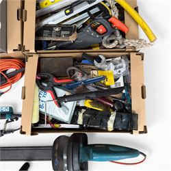 Makita UC2520A electric chainsaw, DeWalt cordless drill and various other tools