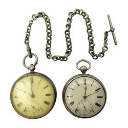  Two silver cased keywind pocket watches, hallmarked