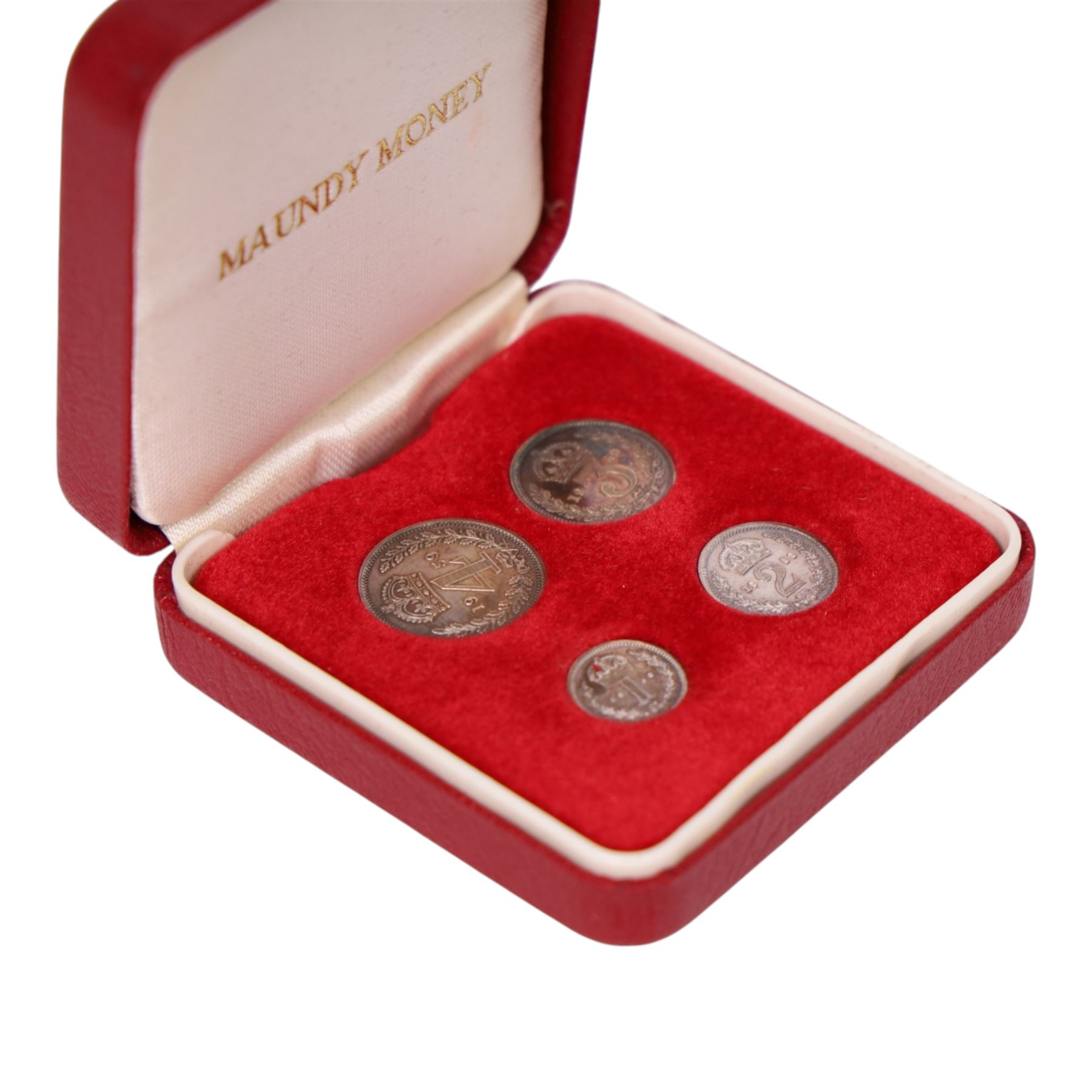Queen Elizabeth II 1959 Maundy silver four coin set