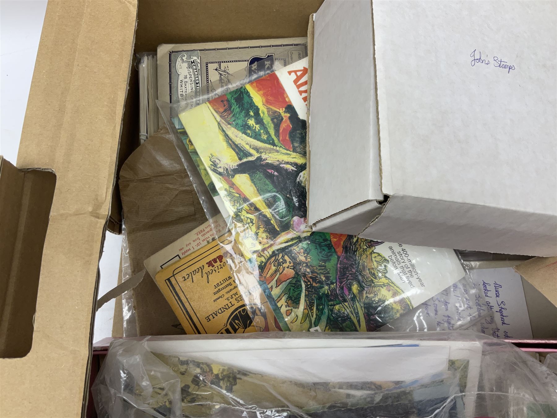 Chrome AA Members Badge, No 2A67754, together with two Raphael Tuck & Sons Christmas cards, cigarette cards, postcards and other ephemera 