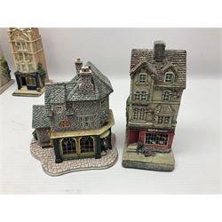 Thirteen Lilliput Lanes from the Shops Collection, including Apothecary, Horologist, China Shop, Penny Sweets, H Samuel etc, all with deeds and original boxes 
