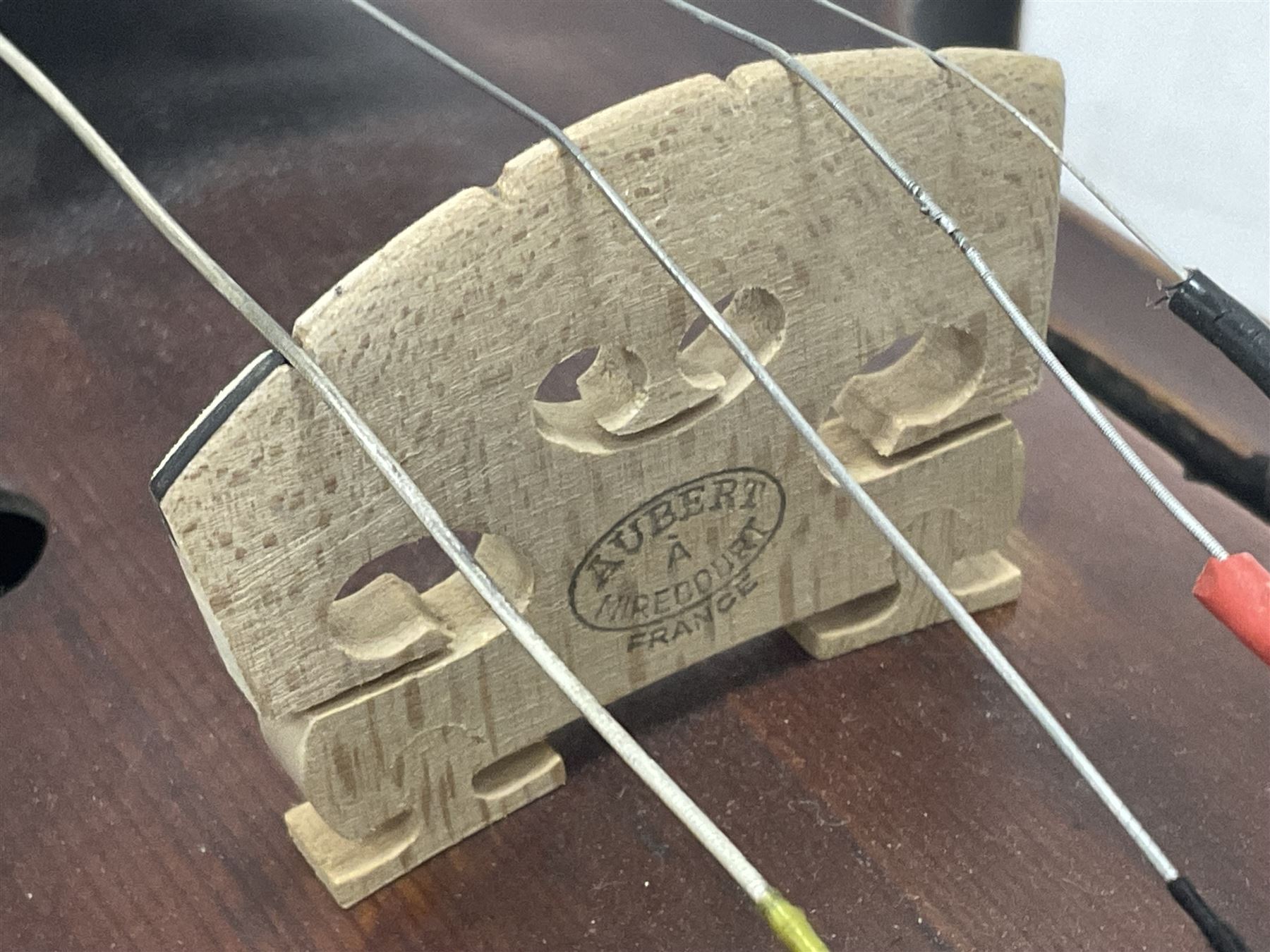 Full size violin and bow in a wooden constructed fitted case, back length 35cm, full length 60cm