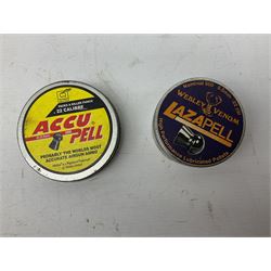 Webley Premier .22 air pistol with over lever action No.902 L24cm; and quantity of .22 pellets in two tins