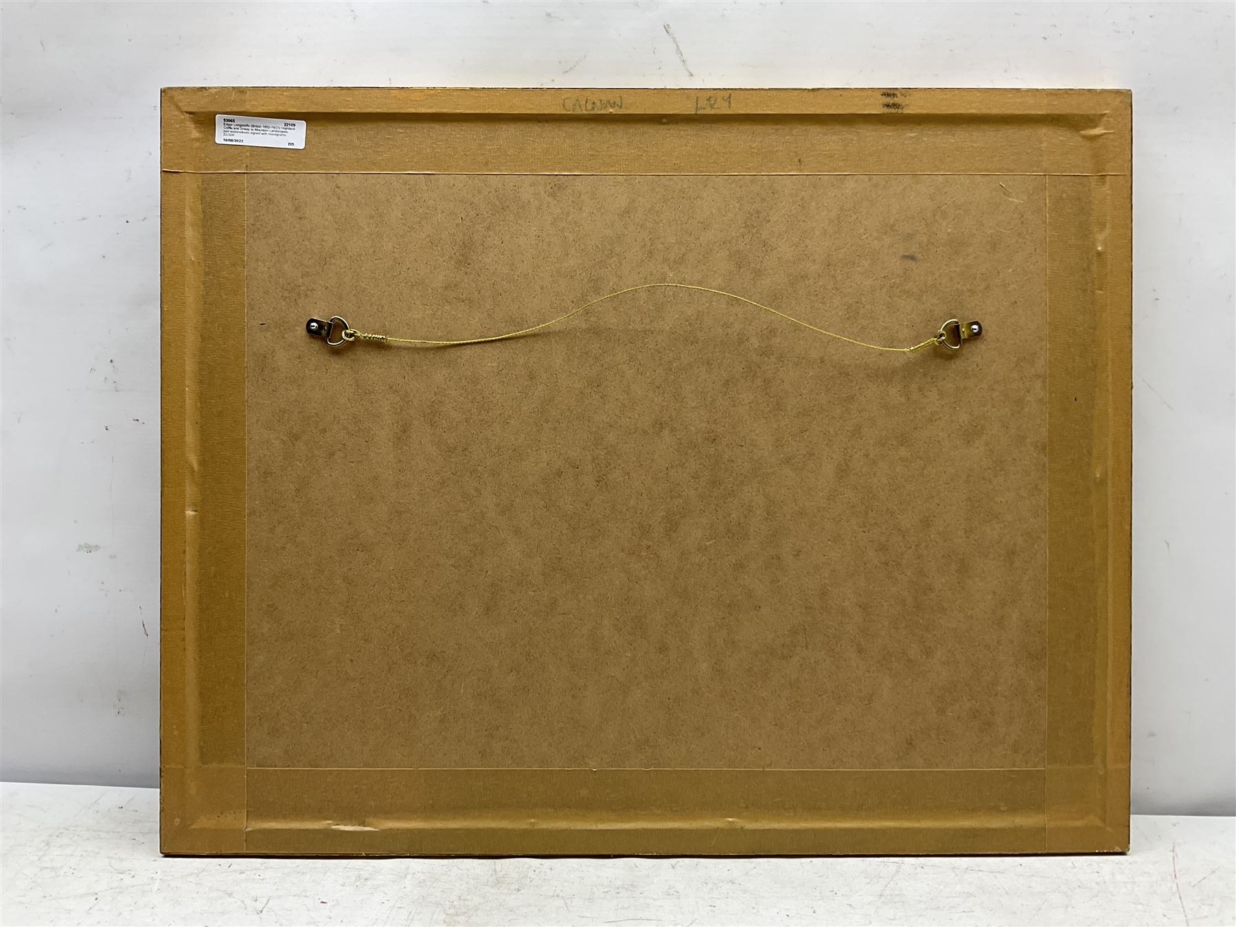 Edgar Longstaffe (British 1852-1933): Highland Cattle and Sheep in Mountain Landscapes, pair watercolours and gouache signed with monograms 23.5cm x 37cm (2)