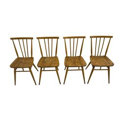 Ercol - set four mid-20th century elm and beech 'All-purpose Windsor chairs' 