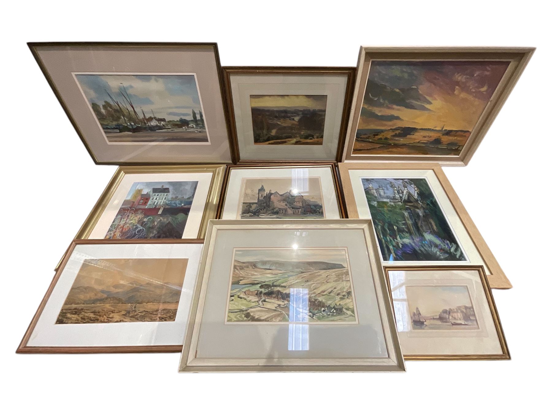 Collection of paintings in various media, artists including Michael Norman, Frank Corbyn Price, E Scott Jones, Frederick Clive Newcombe, Celia Wilson, and an unsigned oil on board (qty)