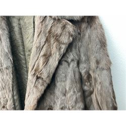 Vintage ladies brown Canadian squirrel short fur coat 