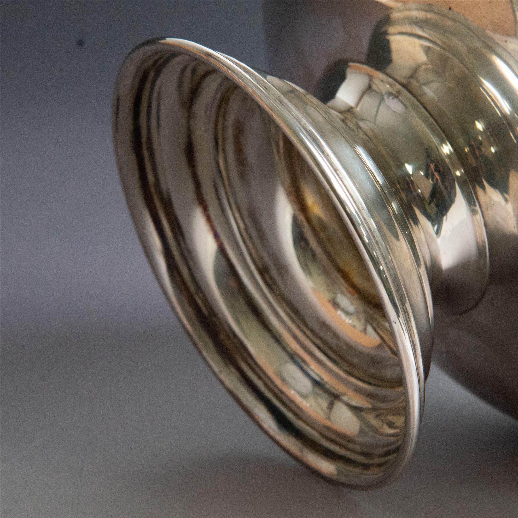 Early 20th century silver rose bowl, of circular form with oblique gadrooned and beaded rim, upon a circular stepped base, hallmarked Deakin & Francis Ltd, Birmingham 1912, H14cm, D20cm