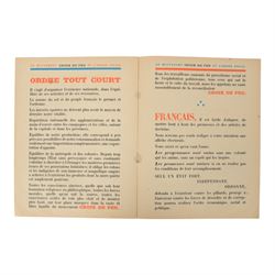 French Croix de Feu paperwork, including Song sheets, L'Ordre Social etc
