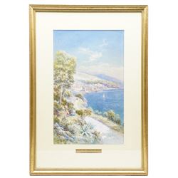 Charles Edmund Rowbotham (British 1856-1921): 'Gulf of Amalfi - Italy', watercolour signed 45.5cm x 27cm