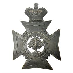 British helmet plate for 2nd Worcestershire Rifle Volunteers