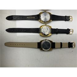 Five automatic wristwatches including Technos Everite Goldshield, Sekonda, Royle and Swiss Emperor and three manual wind wristwatches including Rotary, Avia and Excalibur (8)