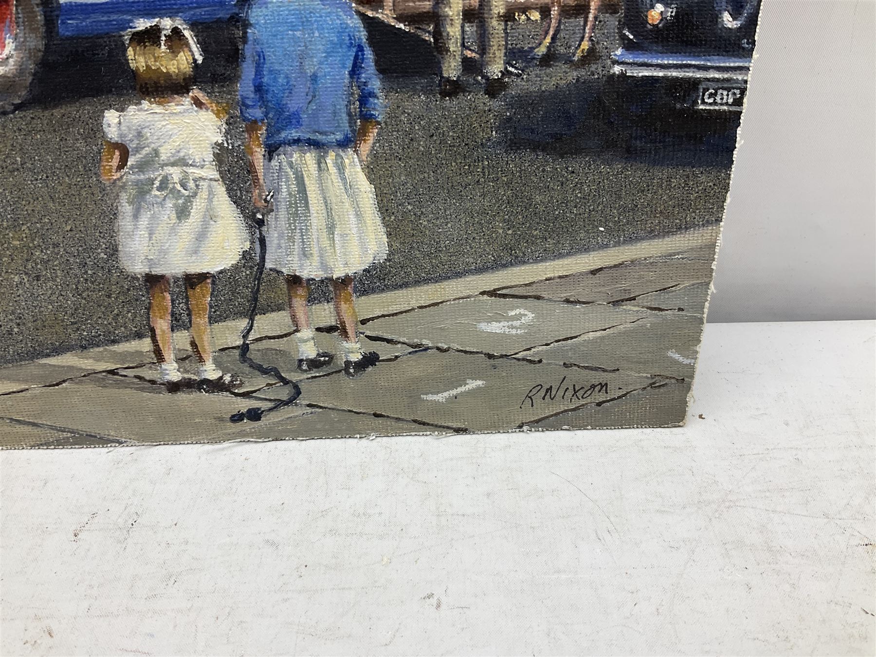 Robert Nixon (British 1955-): 'Pickfords Removers & Storers' Van, oil on board signed 42cm x 52cm (unframed)