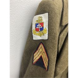 French Gendarmerie greatcoat, bears label for 'Maitre-Tailleur F.M. Barronnier 52 Chaumont 13 Rue Ferrer'; and French greatcoat (Indochine Period Vietnam 1947/1953)