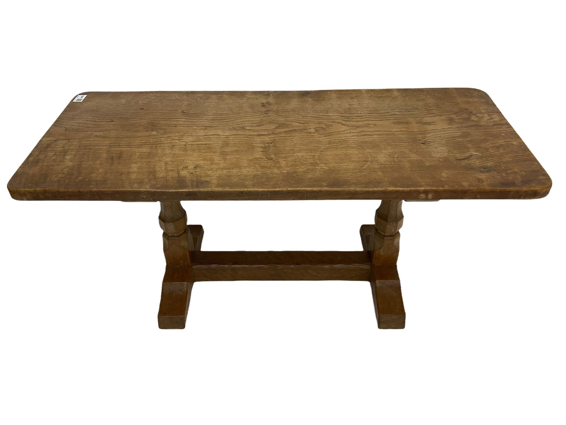 Yorkshire oak rectangular adzed oak coffee table by Colin Almack