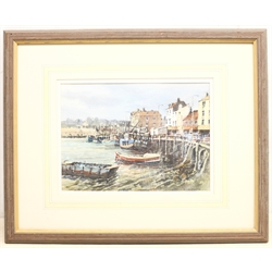 Alan Thorpe (British 20th century): 'Scarborough Harbour & Foreshore', watercolour signed 21cm x 29cm