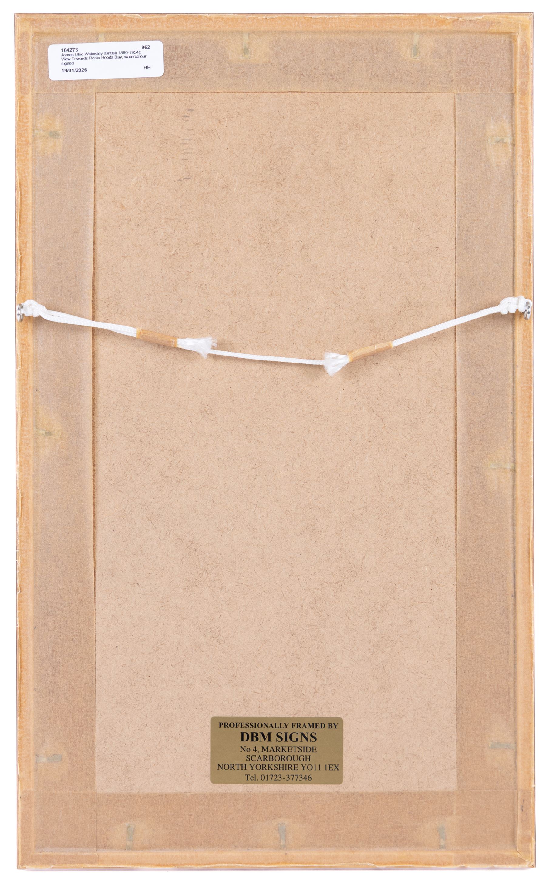 James Ulric Walmsley (British 1860-1954): View Towards Robin Hoods Bay, watercolour signed and dated 1909, 28cm x 12cm 