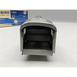 Schylling Collector Series clockwork tin-plate Sir Ian's Bluebird Land Speed Record Car with key and paperwork No.006080; boxed; and clockwork silvered tin-plate model of an 0-6-0 locomotive; unboxed (2)