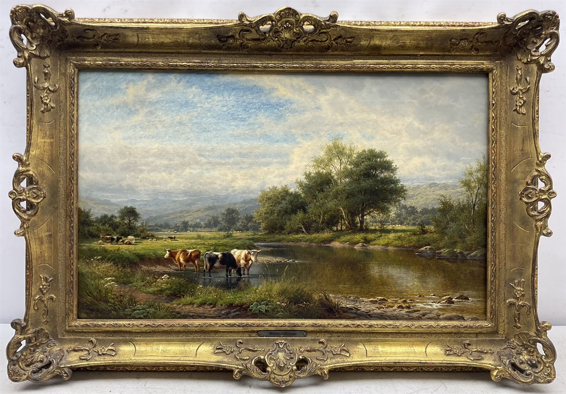 Walter J Watson (British 1879-c1937): 'On the Machno - North Wales', oil on canvas signed and dated 1908, titled and further signed verso 40cm x 65cm 
Provenance: private collection; with James Alder Fine Art, Hexham