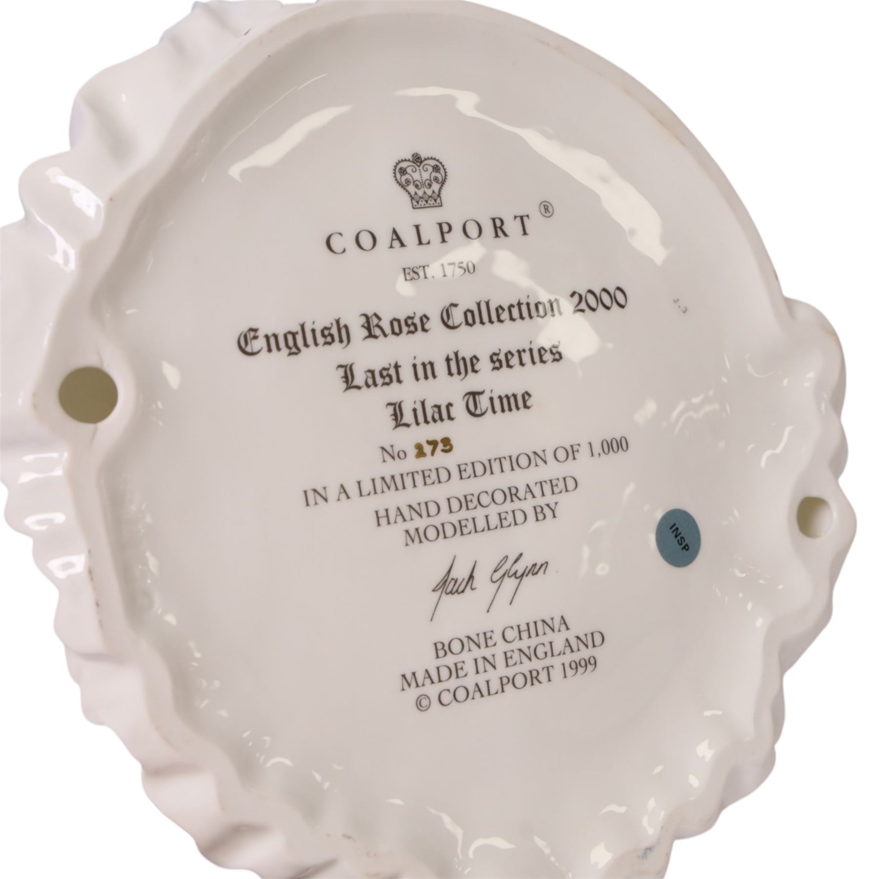 Coalport figure English Rose Collection: Last in the Series, Lilac Time, No. 273 of 1000, with certificate, H26cm