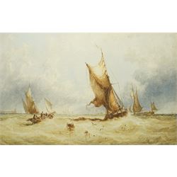 George Stainton (British fl.1860-1890): 'Fishing Boats of Southend Pier', watercolour sign...