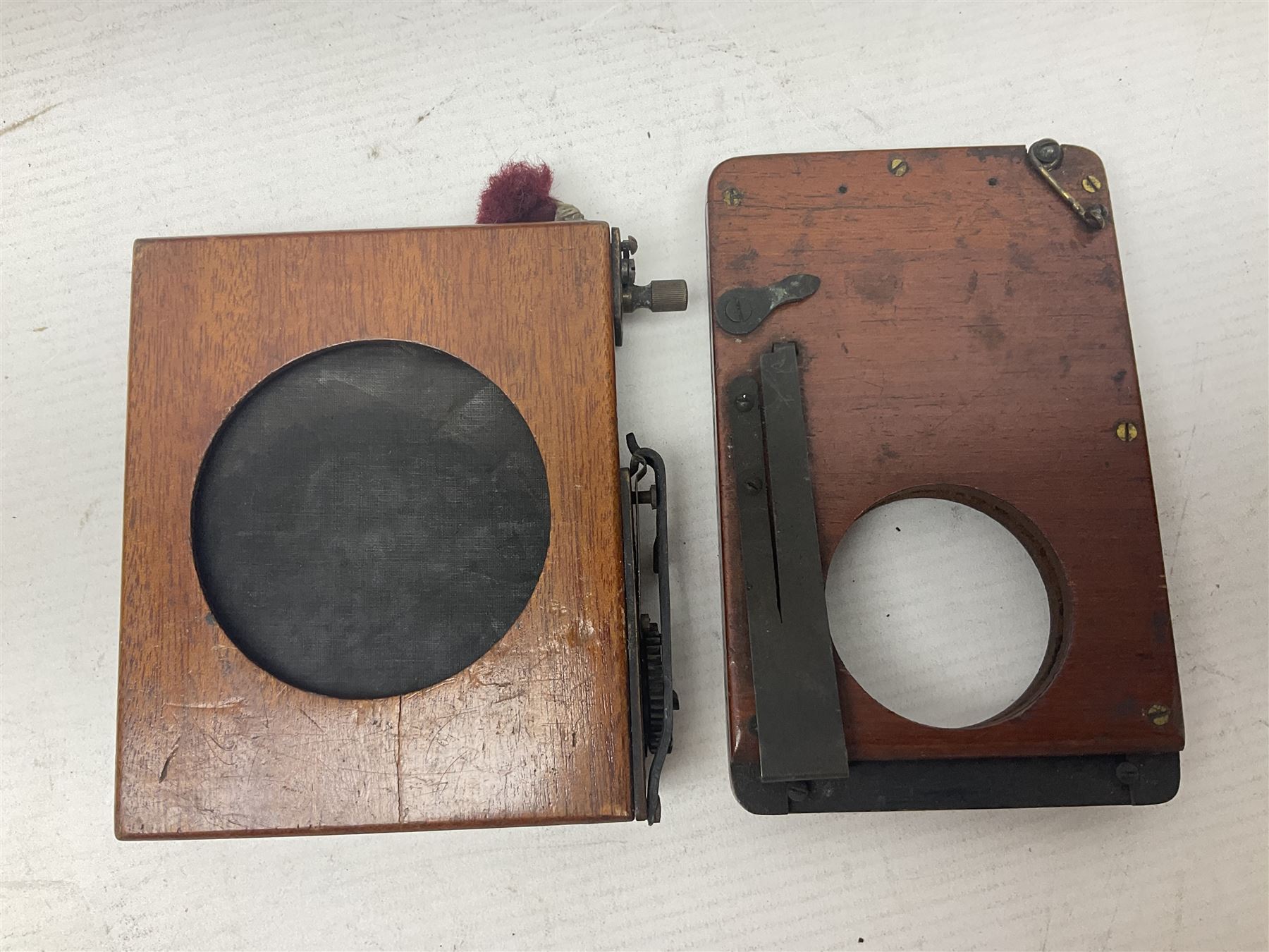 Selection of Brass Camera Lenses, to include Ross London lens 8 1/2 x 6 1/2, Beck Symmetrical lens, etc together with lens holders 