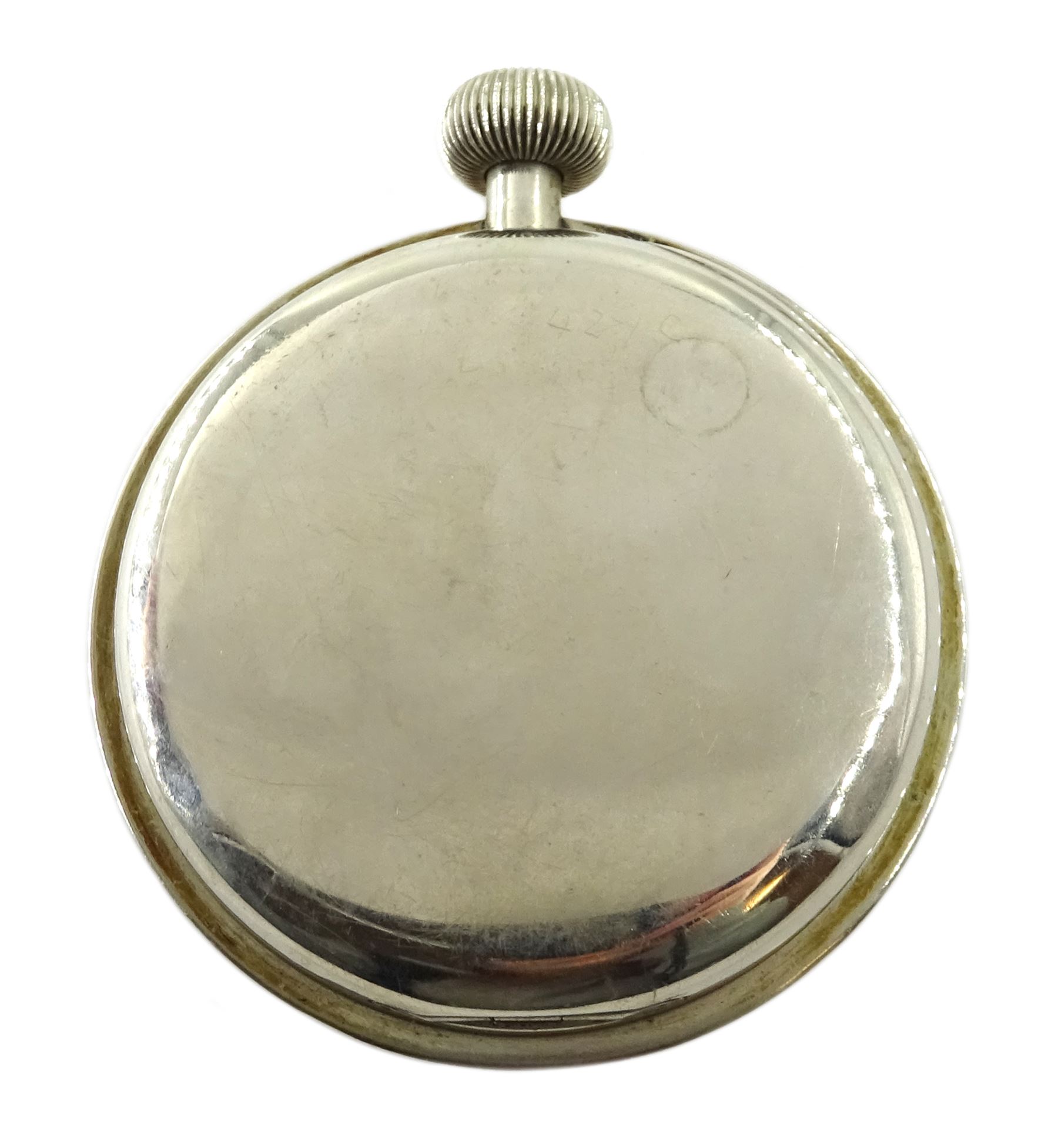 Early 20th century keyless lever, 15 jewels 8 days goliath pocket watch by Waltham Watch Co. No. 16630451, white enamel dial with Arabic numerals, case stamped 'Patented Mar 19'12' and numbered 1189 