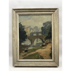 John Albert Cooper (British 1894-1943): 'Knaresborough', oil on canvas signed, later inscriptions verso 39cm x 29cm 
Provenance: exh. 'New Paintings by the East London Group', The Lefevre Galleries, London December 1932 No.110