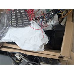 Collection of model railway control units, accessories and tools, including Lenz Digital Plus LZV100 with remote, H and M Electran Transistorised Power Unit, H and M Duette twin supply unit, motors, points, paints, Antex Soldering System, Flockit, etc, in three boxes