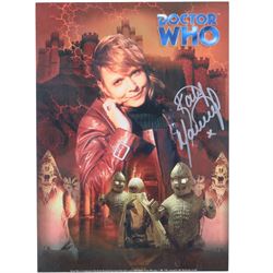 Doctor Who prints and signed memorabilia, including first day cover with signatures of Tom Baker, Peter Davidson, Colin Baker and Sylvester McCoy, signed print of Katy Manning, print of Billy Piper and Christopher Ecclestone with spurious signatures, Tardis print, etc
