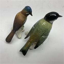 Eight Karl Ens bird figures, together with Mack blue tit and one other