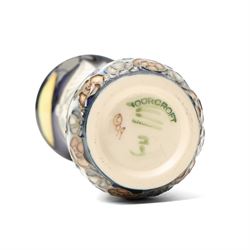 Moorcroft 'Wind of Change' pattern vase H13cm, boxed, Royal Crown Derby 'Striped Dolphin' limited edition paperweight 1166/1500, boxed and with certificate and another Dolphin paperweight, boxed and both with gold stoppers (3)  