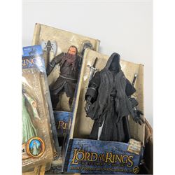 Lord of the Rings action figures, including Toy Biz Gimli, Ring Wraith, Frodo, Treebeard, Deluxe Beast and Rider set, etc and Eaglemoss collectors models, some with magazines, in two boxes