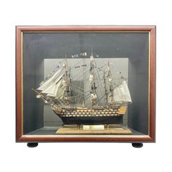 Nauticalia limited edition HMS Victory Trafalgar 200 Edition, in glass case, with certificate, model number 503 of 1805, H50cm, L57cm, D20cm