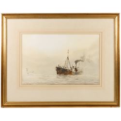 David C Bell (British 1950-): Hull Trawler Kingston Coral H.242, watercolour signed 32.5cm x 50cm