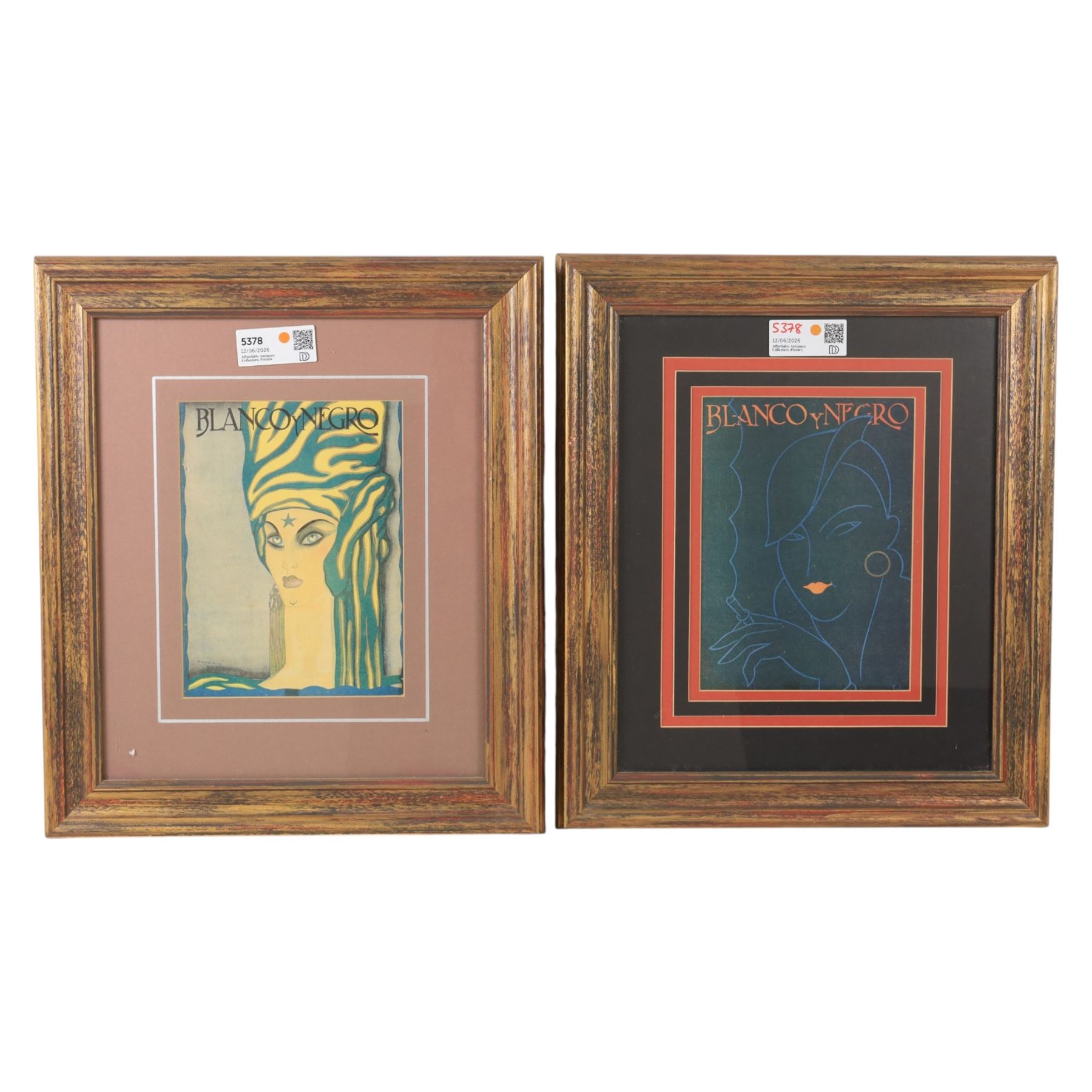 Set of four Blanco Y Negro posters, largest including frame 48cm x 42cm (4)