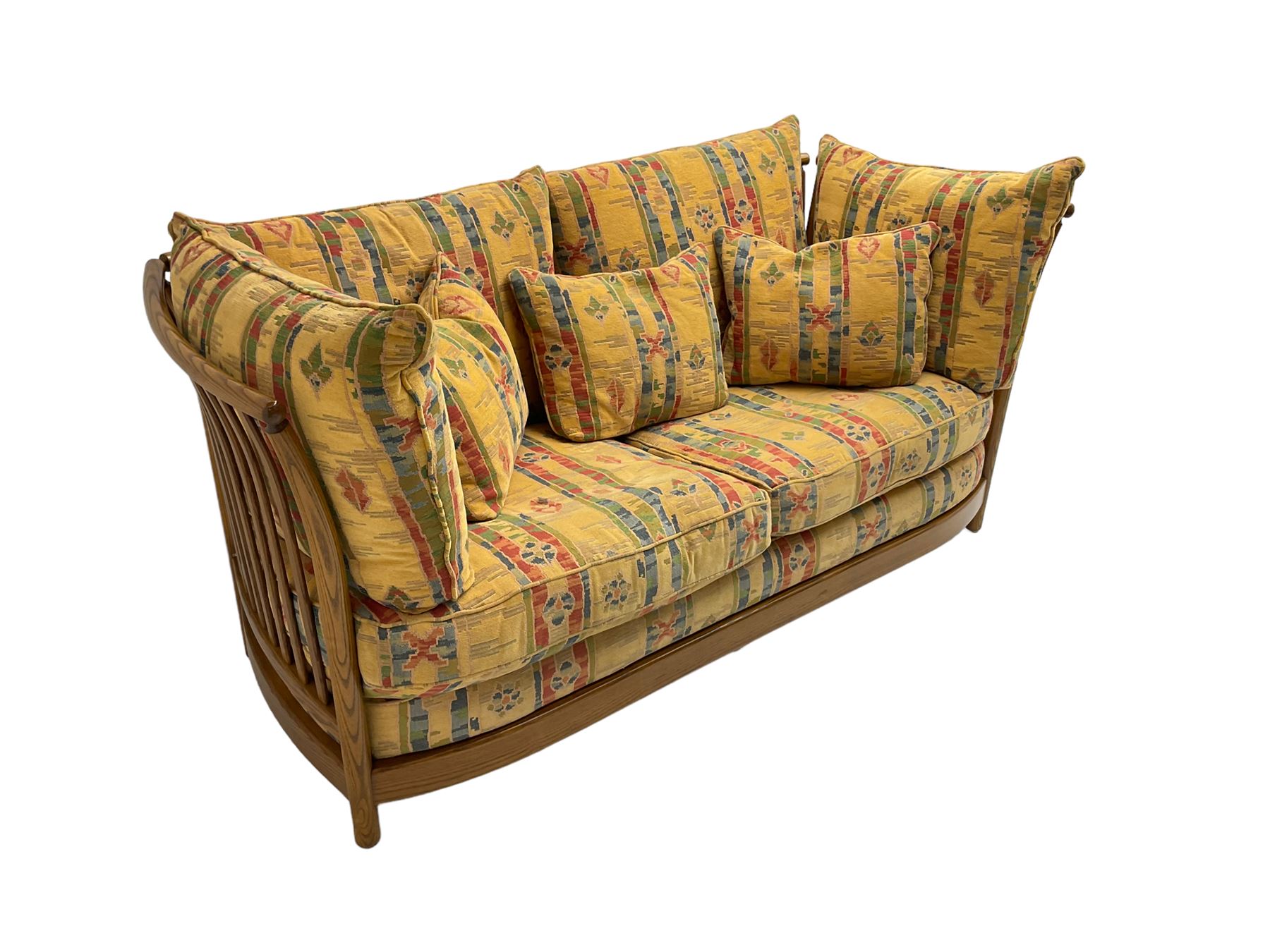 Ercol 'Renaissance' two seat sofa, loose cushions upholstered in