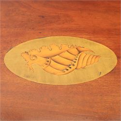 George III Sheraton design serpentine inlaid mahogany and satinwood sideboard