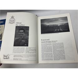 Dambusters 617 Squadron memorabilia - three signed photographs of Lancaster aircraft in flight, group photograph, copy of Vickers-Armstongs letter and drawing from Barnes Wallis, The History of 617 Squadron by Sqn. Ldr. S.J. Hillier, facsimile sets of signatures, FDCs, sheet music, Richard Todd signed photograph and greeting card, etc