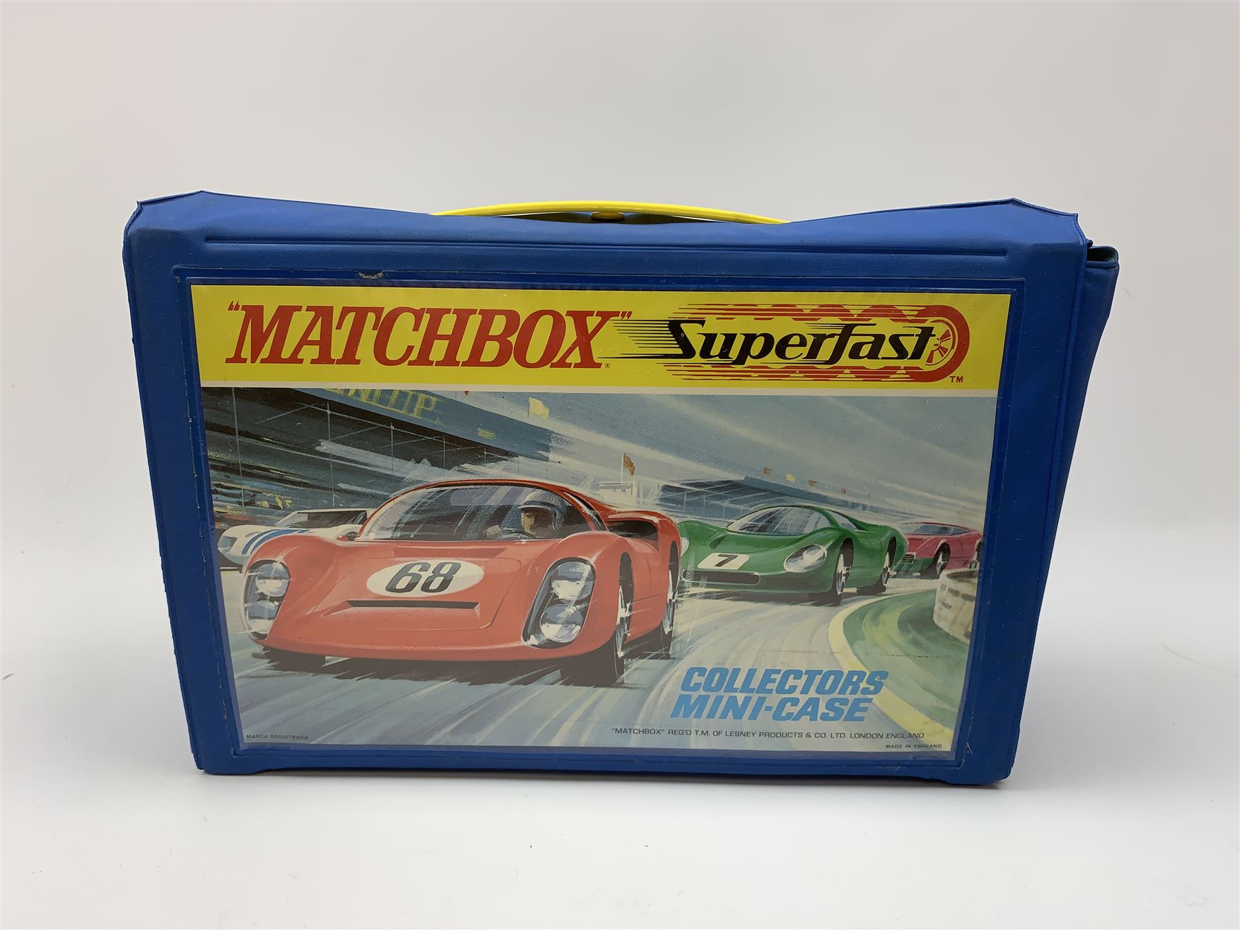 Matchbox Superfast Collectors Mini-Case containing two lift-out trays with twenty various die-cast models including three Corgi Rockets with keys, Matchbox and Lone Star
