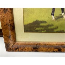 After G Keane (British 20th century): 'Mill Reef' and 'Brigadier Gerard', pair colour prints together with three further prints of Race Horses (5)